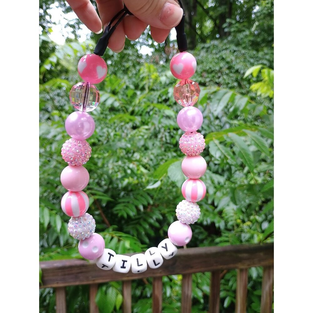 Personalized Dog Necklace with Name – 20mm Chunky Beads | Custom Pet Jewelry